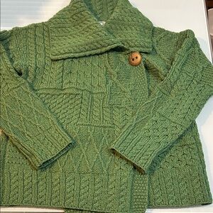 Green wool Sweater with Button Detail St Patrick’s Day Ladiesview Killarney